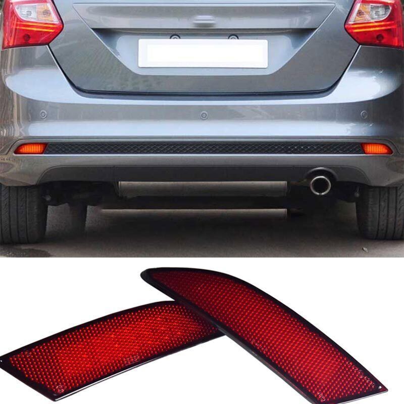 2P LED Rear Bumper Fog Light lamp Replacement For Ford Focus Sedan 2015-2018