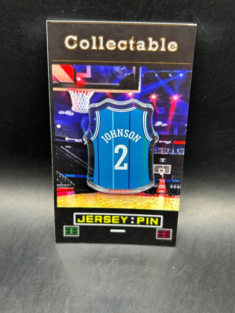 Charlotte Hornets Larry Johnson Retro Jersey Lapel Pin - Classic BUZZ Collectible