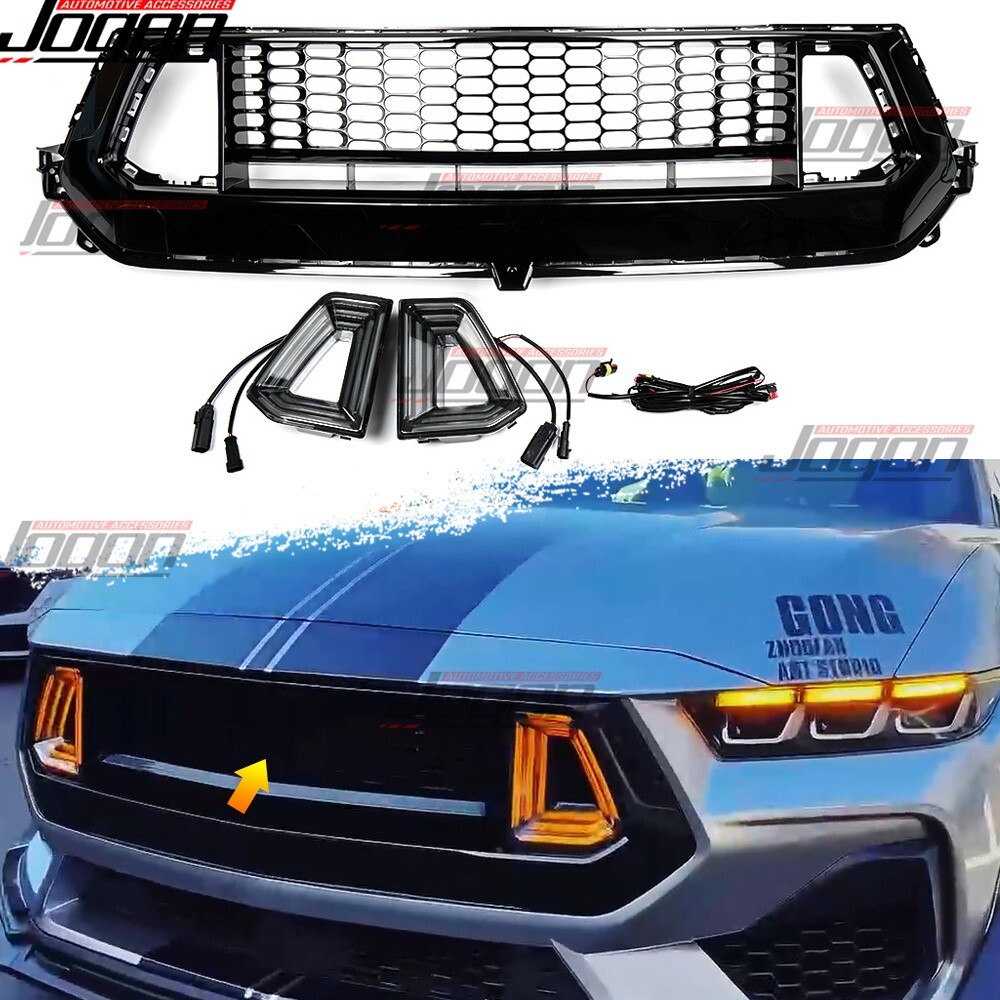 S650 GT RTR Style Front Upper Grille W/LED Insert For Ford Mustang S650 GTD 24+