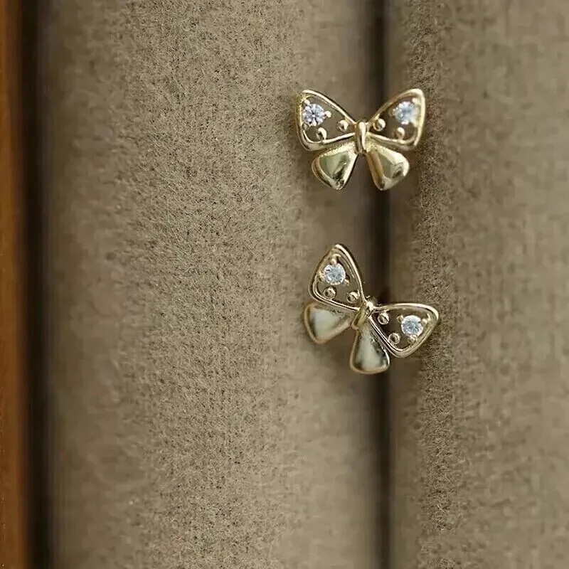 1 CT Round Real Moissanite Working Women Beautiful Earrings 14K Yellow Gold Over