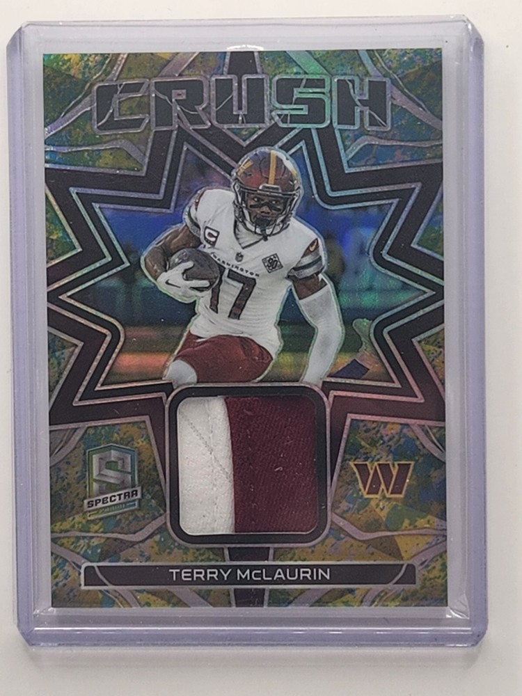 Terry McLaurin PATCH 2023 Panini Spectra #CRU-TMC Crush Neon Splatter 5/8