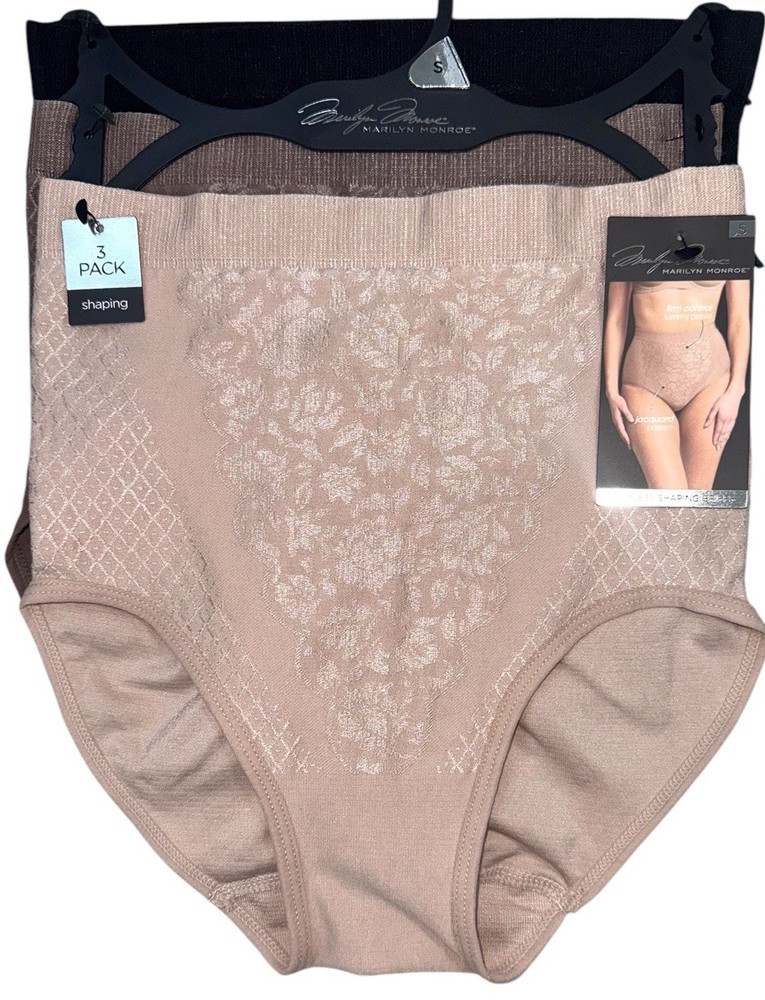 Marilyn Monroe Women's 3-Pack Seamless Shaping Briefs with Firm Tummy Control