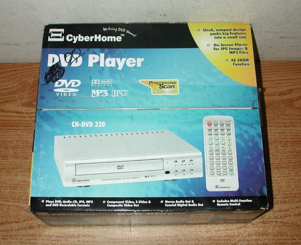 CYBER HOME CH-DVD 320 Progressive Scan DVD Player New in Box-image