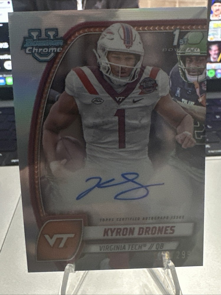 KYRON DRONES 2024 BOWMAN UNIVERSITY CHROME 1ST REFRACTOR AUTO /299 #PA-KDR RC
