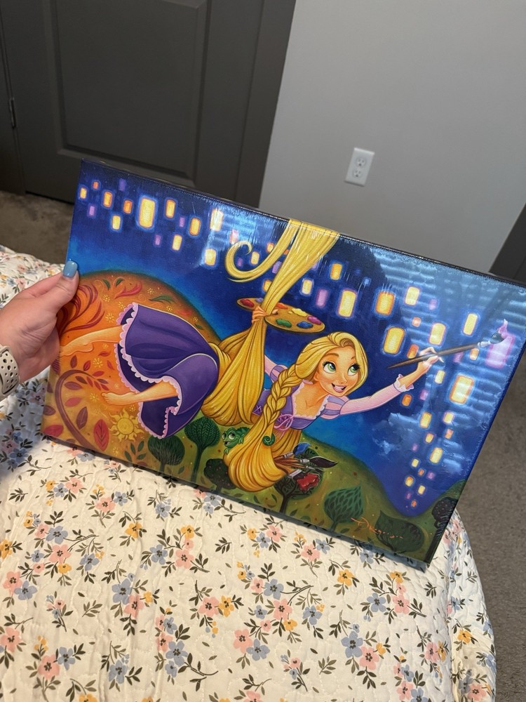 Disney Tangled Canvas Art by Tim Rogerson 12x18 Painting Lights Fine Art