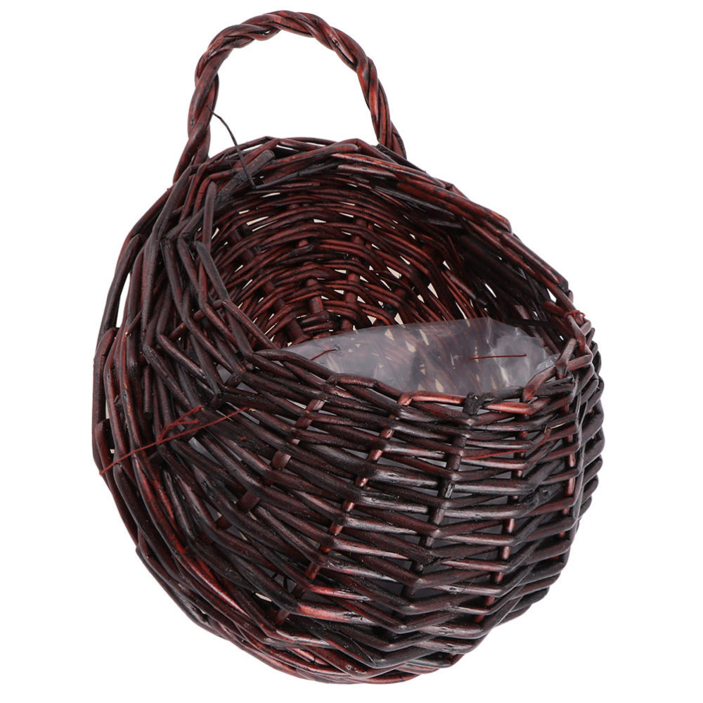 2 Pcs Woven Flower Pot Hanging Basket Lid Plant Hanger Storage