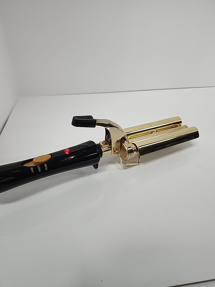 Vidal Sassoon VS184 Gold Series 3 Barrel 5/8” Hair Waver Curling Iron Crimp Wave