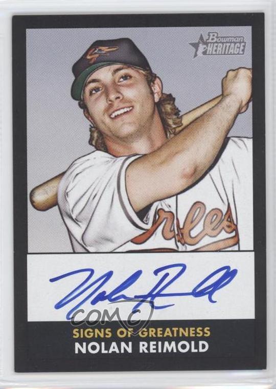 2007 Bowman Heritage Signs of Greatness Black /52 Nolan Reimold #SG-NR Auto