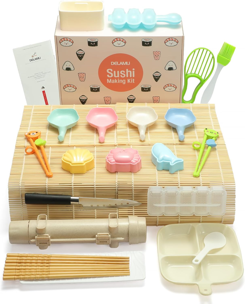 Upgraded 27-Piece Sushi Maker Kit for Beginners & Family Fun