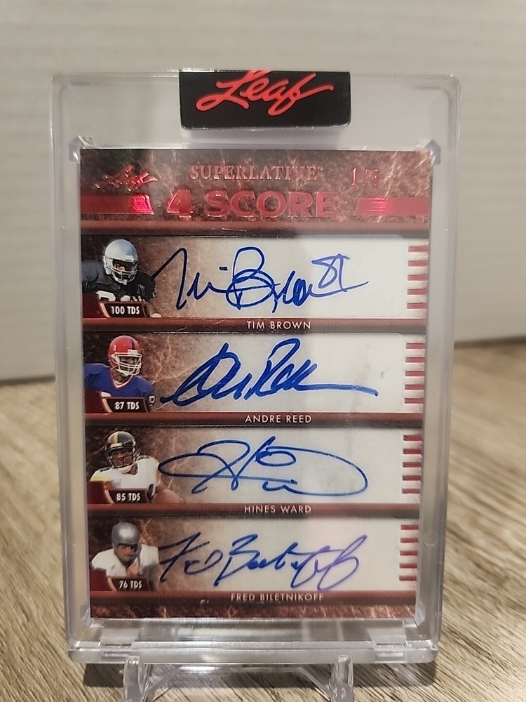 2023 T BROWN / A REED / H WARD / BILETNIKOFF LEAF SUPERLATIVE QUAD AUTO #ED 1/5