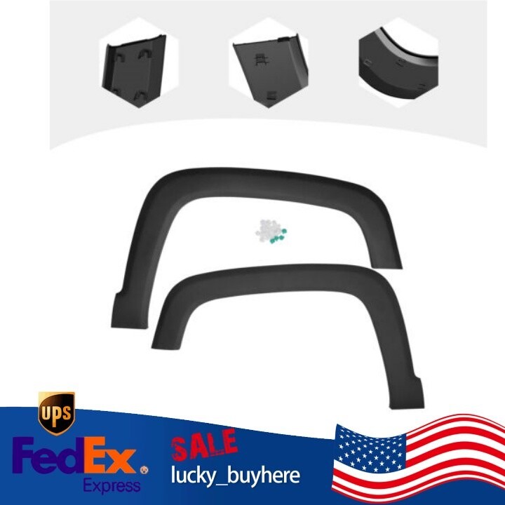 Front Left+Right 2Pcs Fender Flares Set Black For 2014-2018 Jeep Cherokee