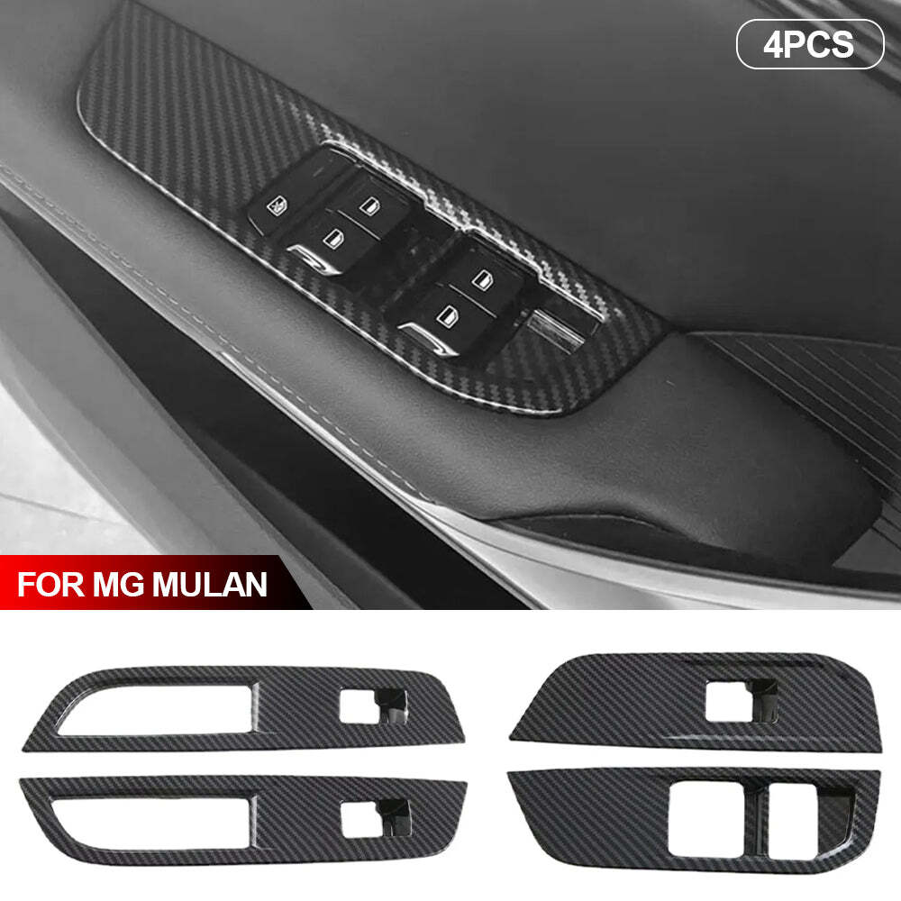 4Pcs/Set Car Window Switch Panel Trims Decorative Interior Parts Frame Mouldings