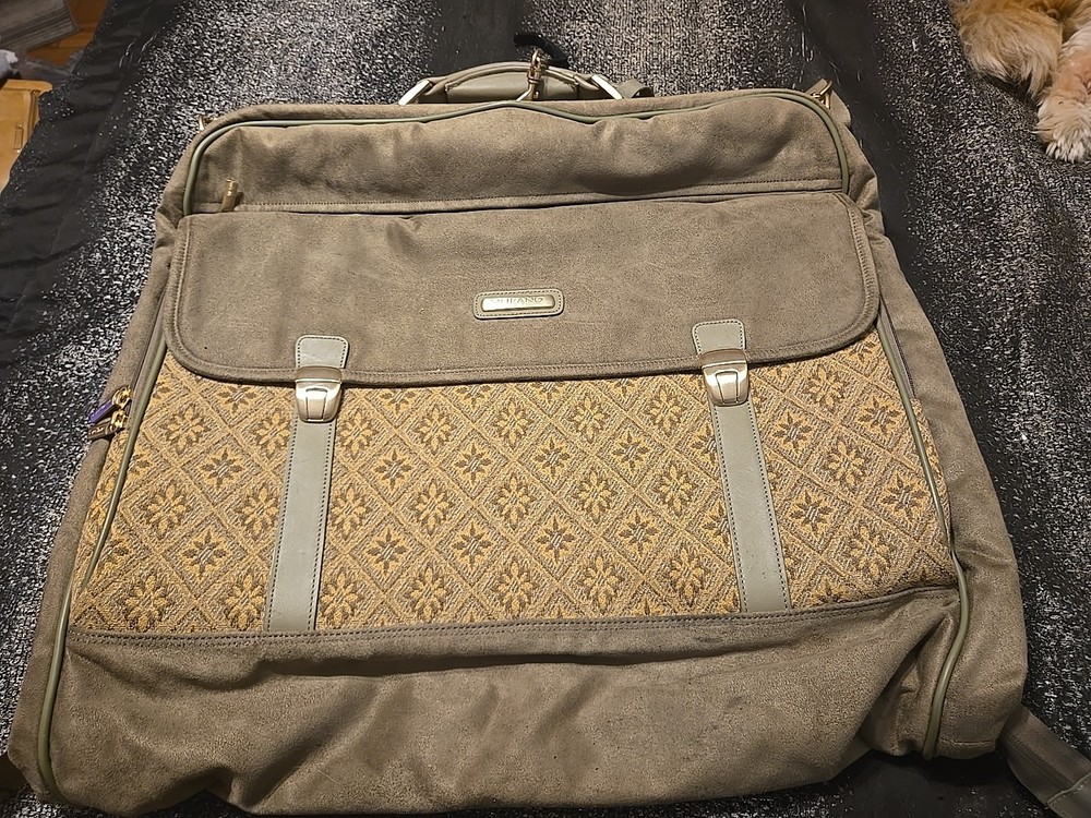 Murano Suede Oversized Shoulder Garment Bag with Unused Cardboard in Pocket