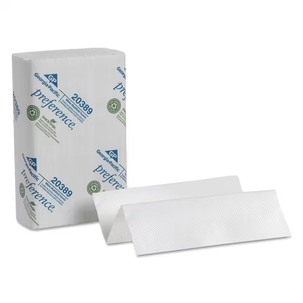 Multi-Fold White Paper Towels 9.25x9.4 250 Sheets 16 Packs