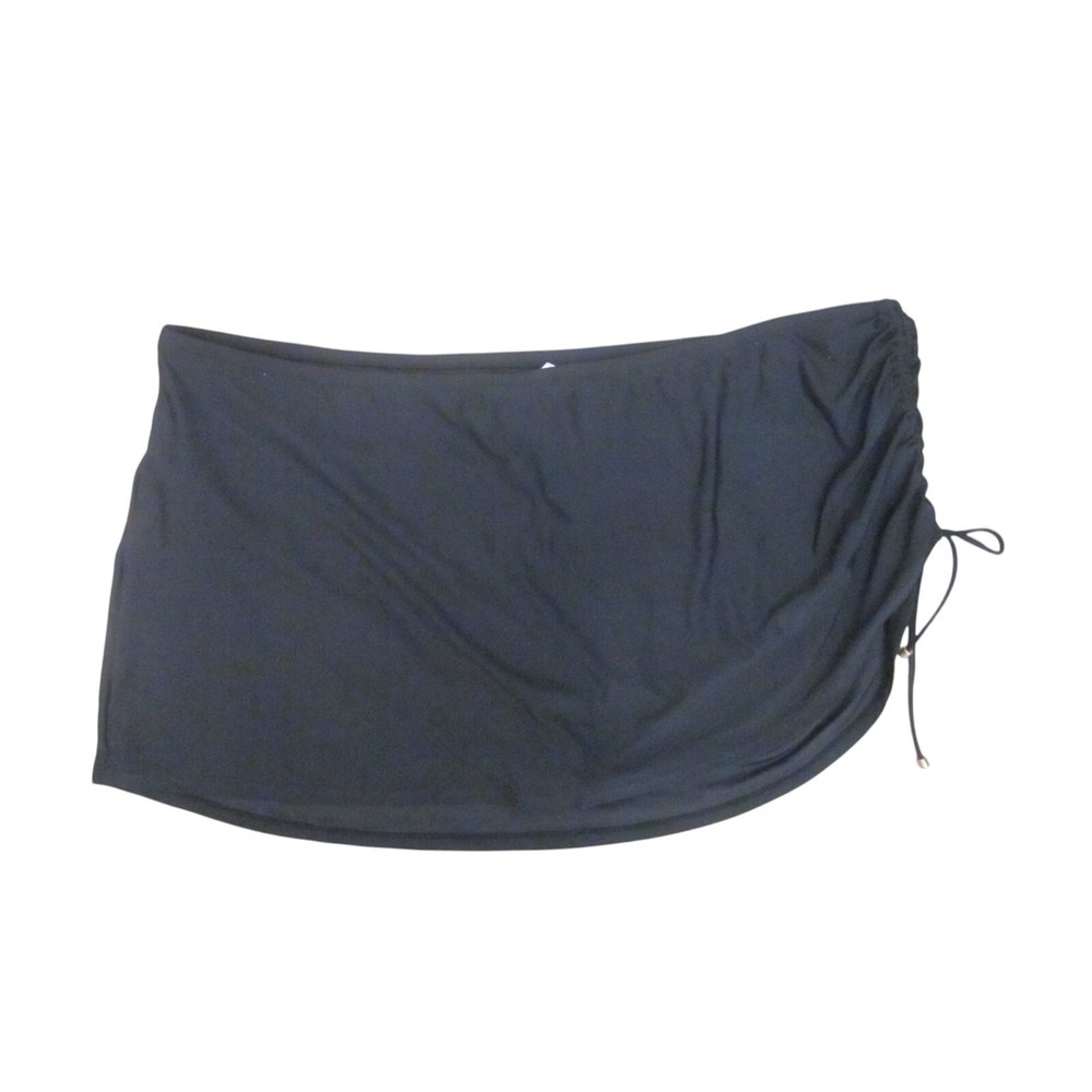 NWT TIME AND TRU Black Side Shirred Swimsuit Skirt with Gold Beads Size 3X  
