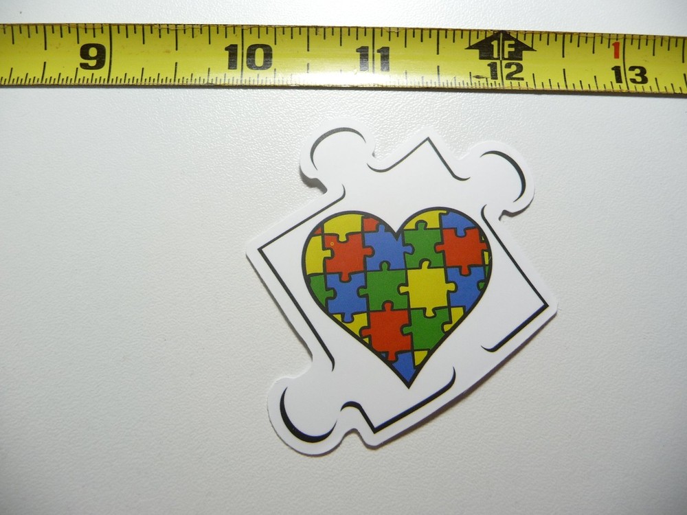 AUTISM SUPPORT DECAL STICKER PUZZLE HEART IN BIG PIECE AWARENESS