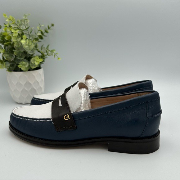 Cole Haan Women’s Blue Leather Penny Loafers Slip On Shoes Size 7