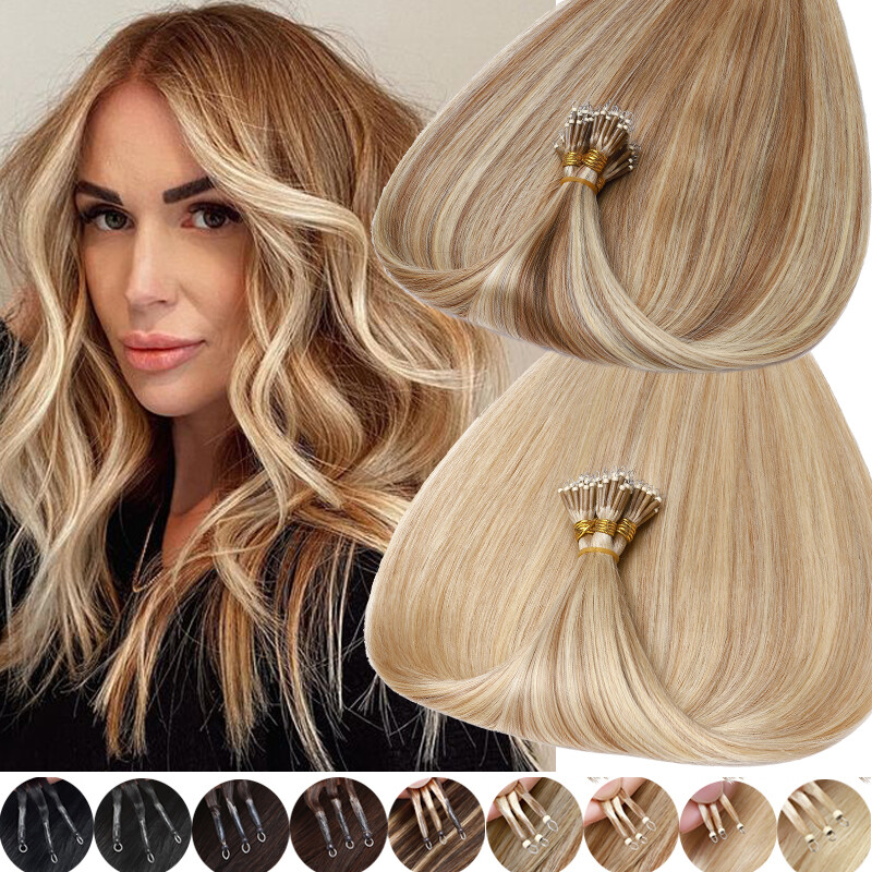 Russian Nano Ring Rings beads Tip 100% Remy Human Hair Extensions THICK 1g/s 18