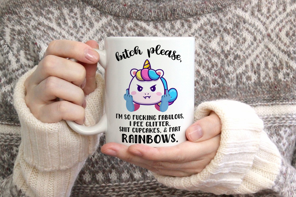 Unicorn Coffee Mug Funny Gag Gift for Her Adult Humor B*tch Please Design