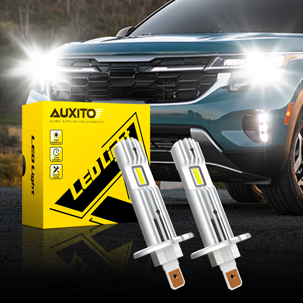 2X AUXITO H1 LED Headlight High Low Beam Bulb Kit 20000LM 6500K White ERROR FREE