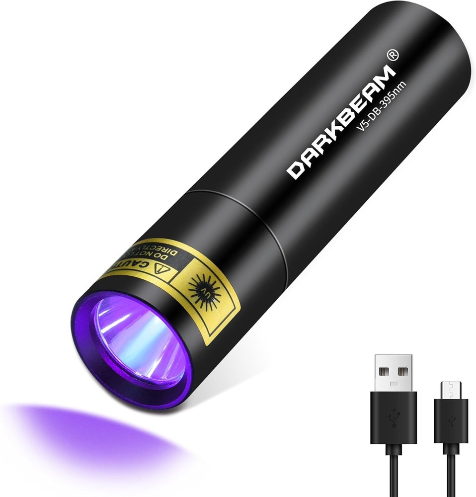 Mini Powerful 395NM UV Black Light Flashlight with USB-C Charging