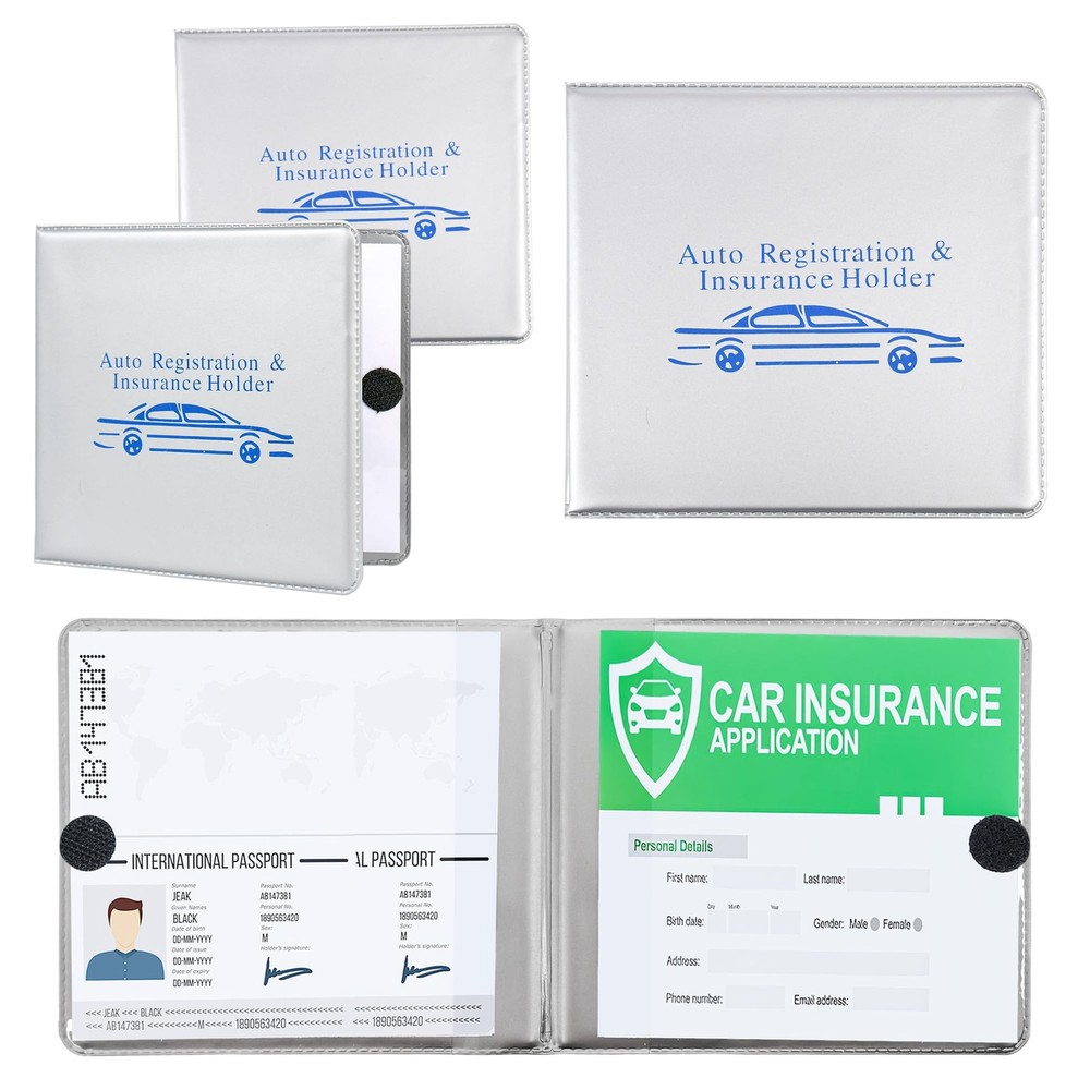 Auto Registration and Insurance Card Holder 2 Packs Car Document ID Holder Gl...