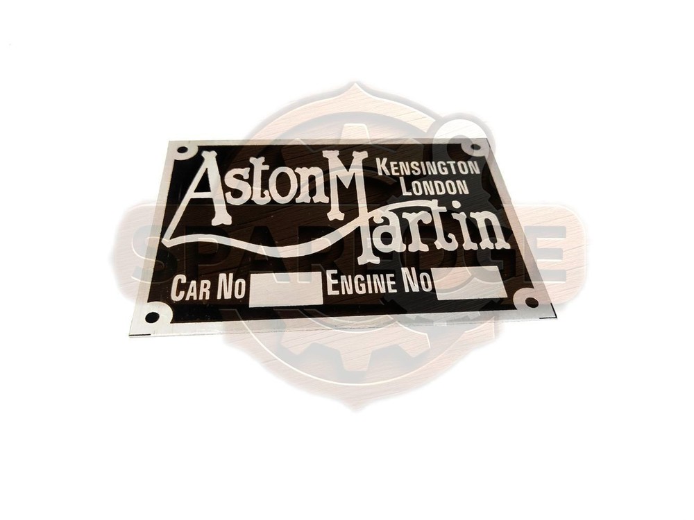 Custom Vintage Aluminum Acid Etched Blank Nameplate for Aston Martin
