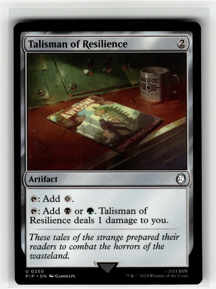 TALISMAN OF RESILIENCE Fallout Commander #250 PIP(NM+)(MTG)