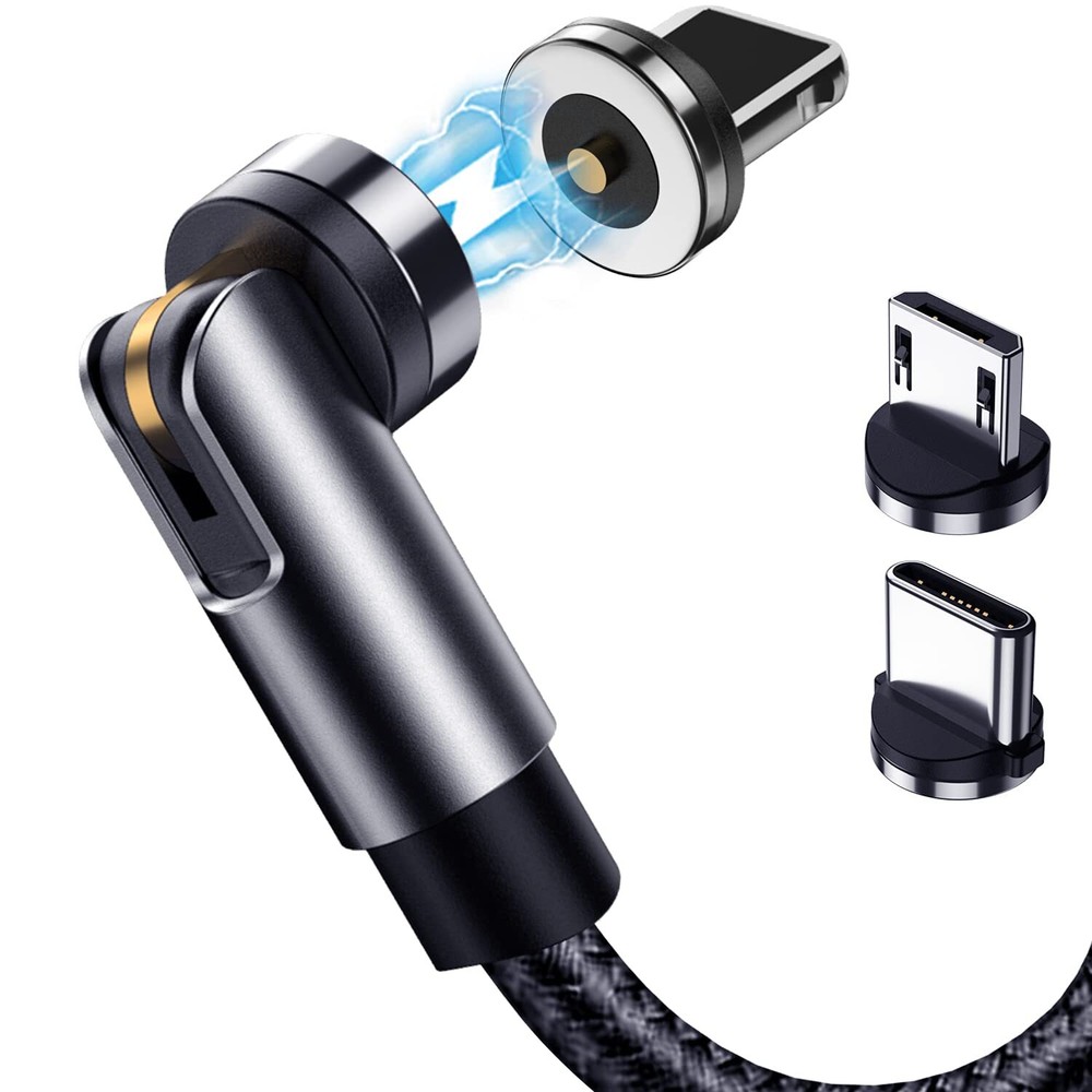 Magnetic Charging Cable 5-Pack (3/3/6/6/10FT) - 540° Rotating Magnetic Phone