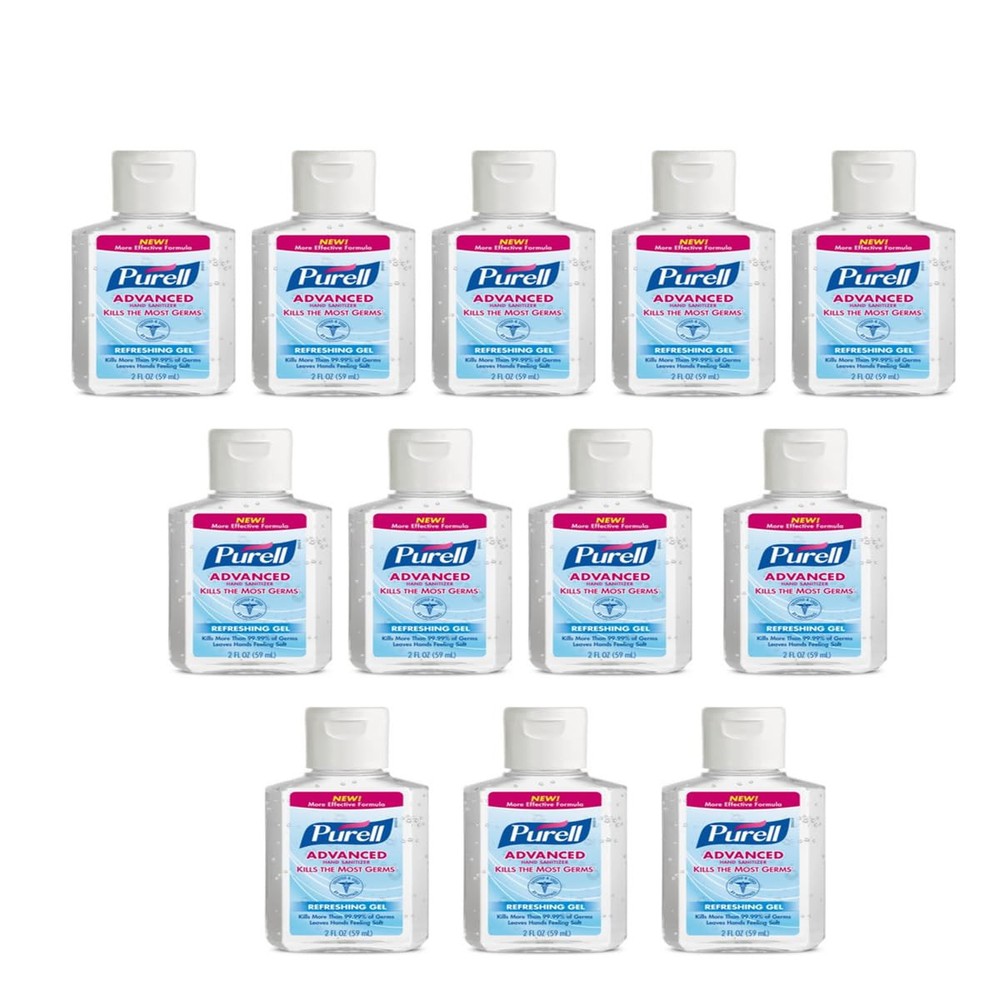 Purell Advanced Instant Hand Sanitizer, Refreshing Gel, Flip Cap 2oz (12 Pack)