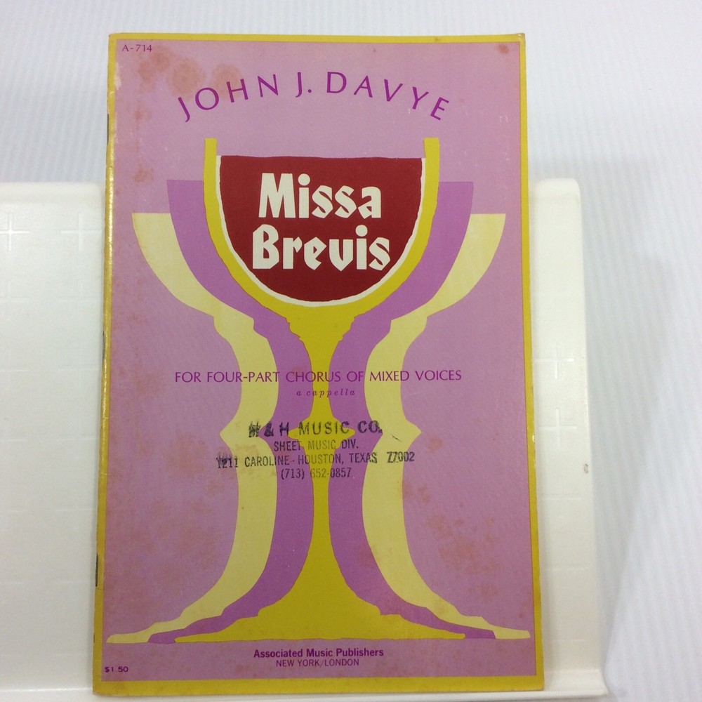 Missa Brevis Davye SATB Choral Music Church Songbook 1975 Edition