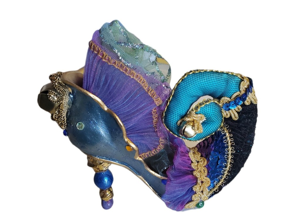 Katherine's Collection Rare Mardis Gras Jester Shoe Ornament in Vibrant Colors