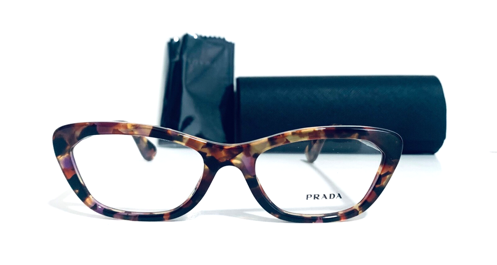 Prada VPR03Q Havana Red Cat Eye Eyeglasses 52-18-140mm Italy