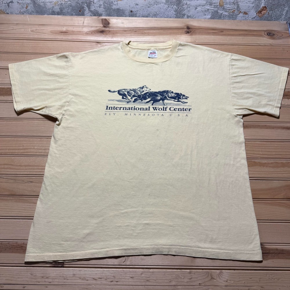Vintage 90s International Wolf Center Ely Minnesota Graphic T-Shirt USA Made 2X