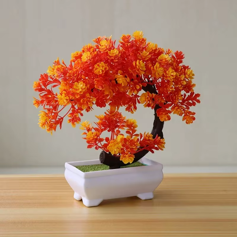 Artificial Plants Bonsai Simulated Tree Potted Plants Fake Flowers Table Potted
