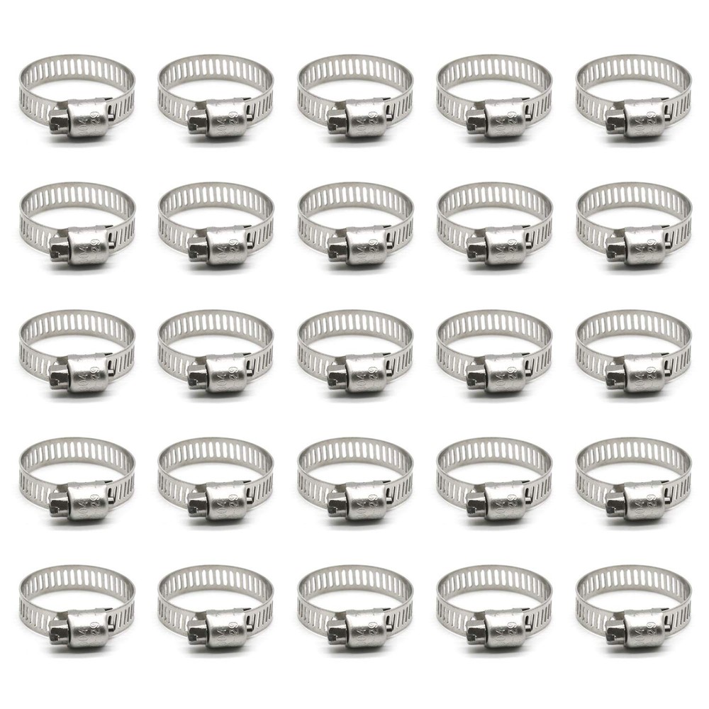 1 Inch Stainless Steel Worm Gear Hose Clamp by Zipcci