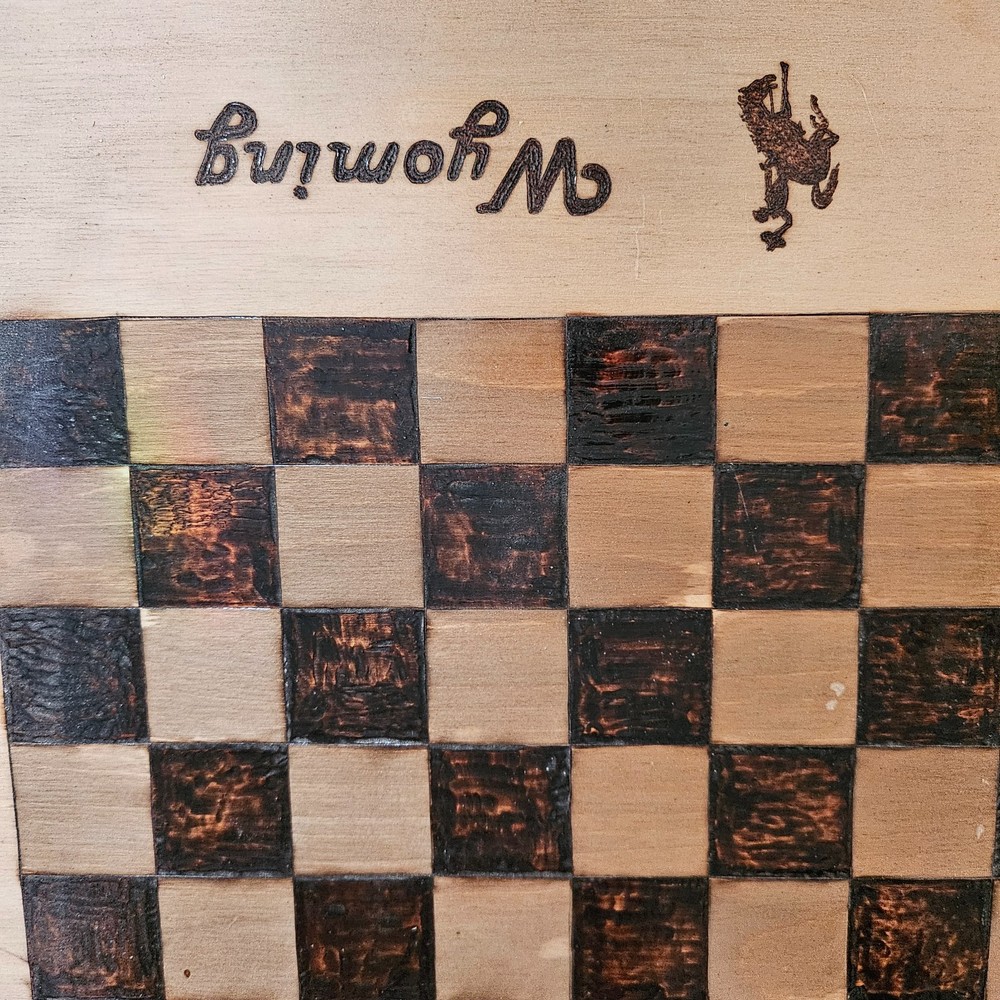 chess board only, pyrography 