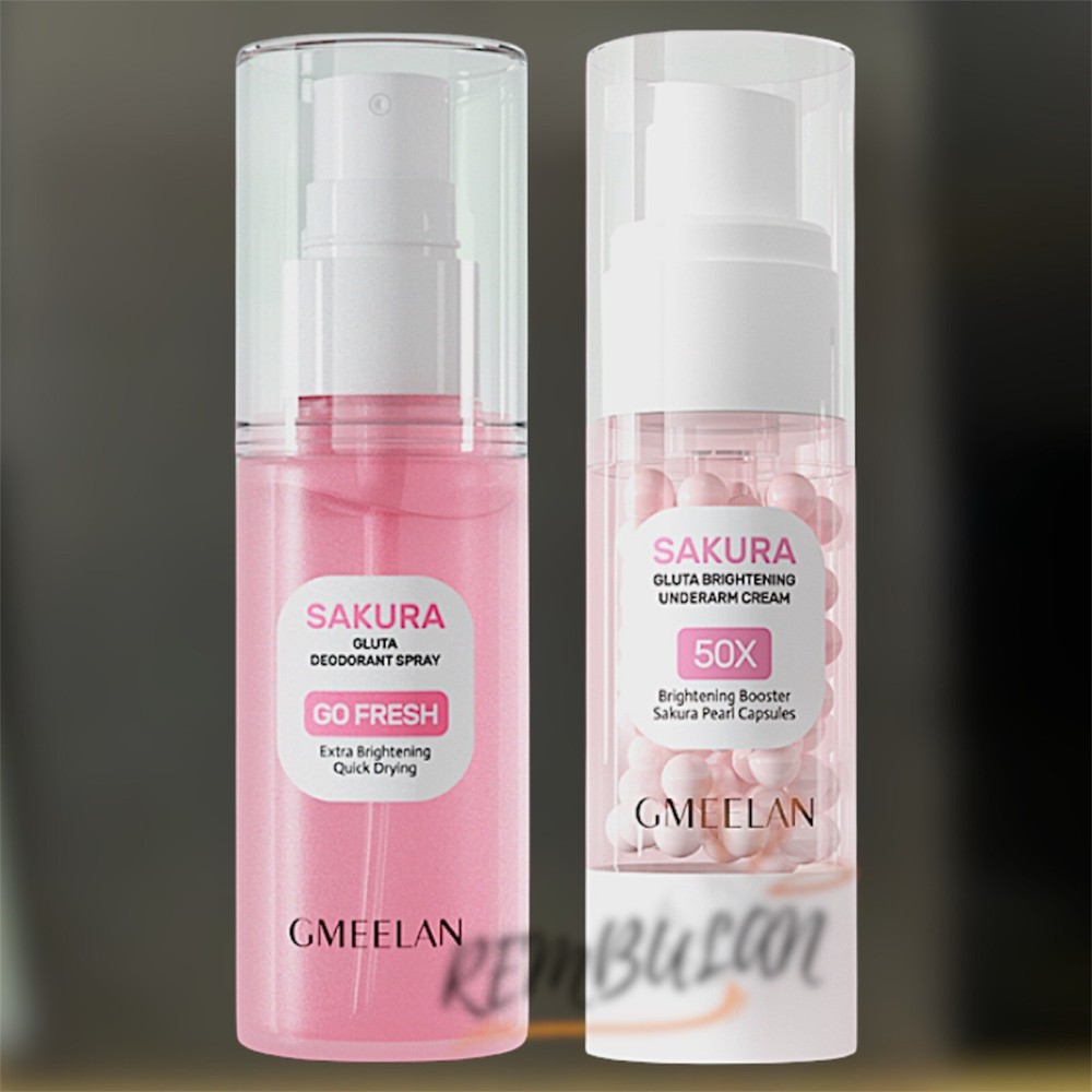 1 X Gmeelan Sakura Gluta Brightening Underarm Cream 30g + Deodorant Spray 50ml