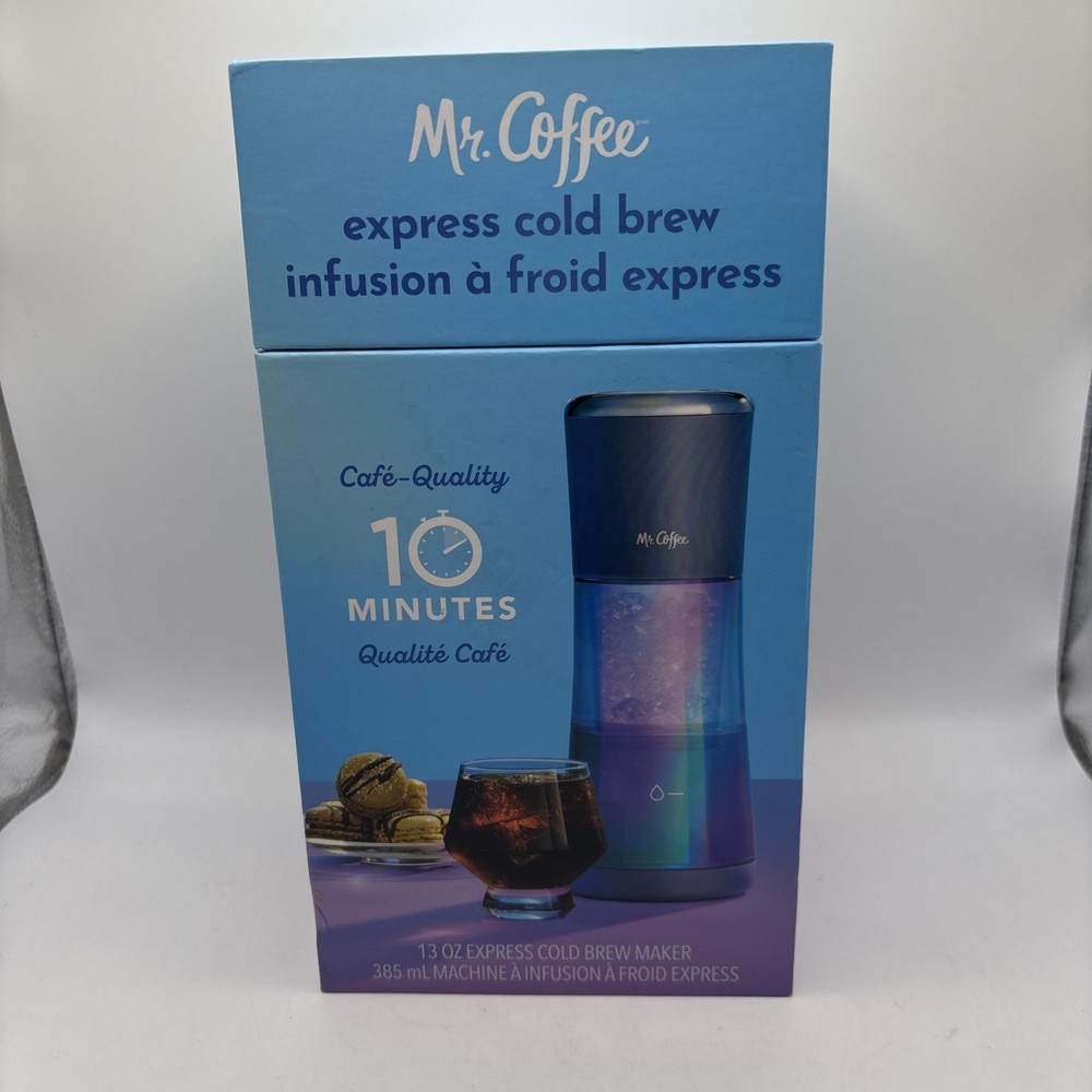Mr. Coffee Express Cold Brew Maker Indigo 13 oz – New – Fast Cold Brew Coffee