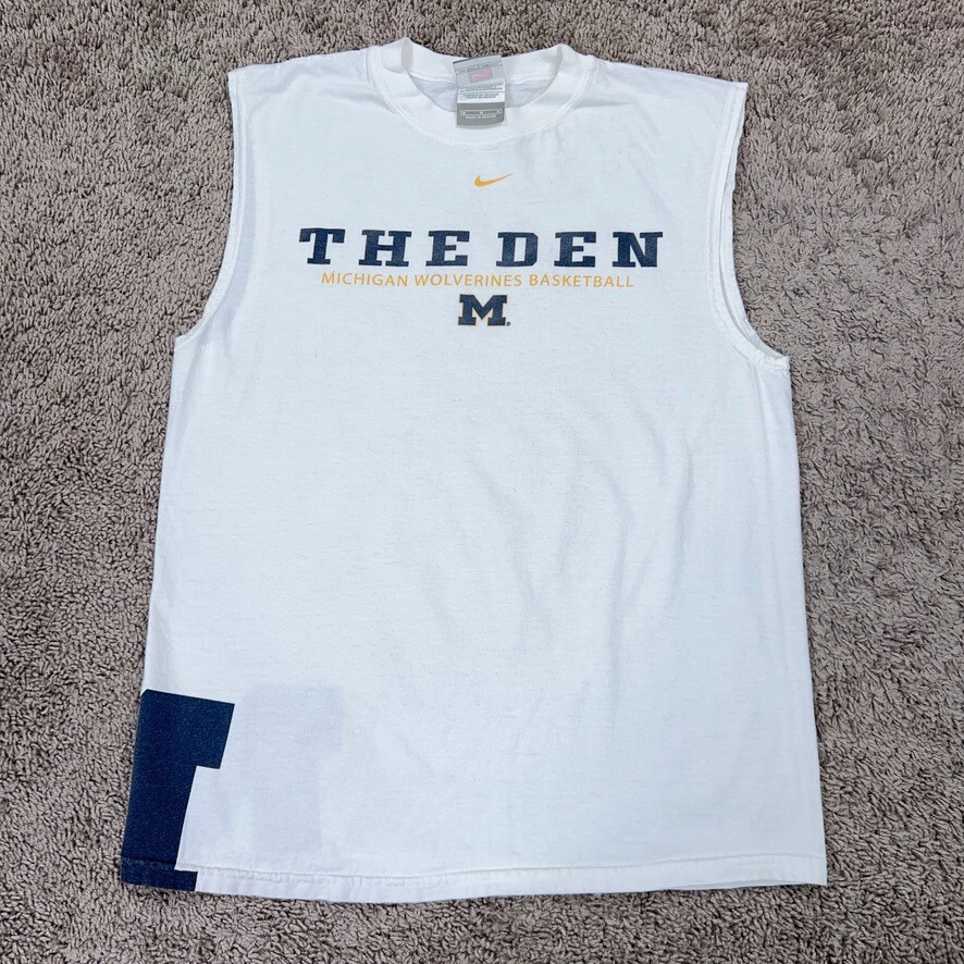 Vintage Michigan Wolverines Shirt Mens Medium Muscle Tank Nike Team Issued Den