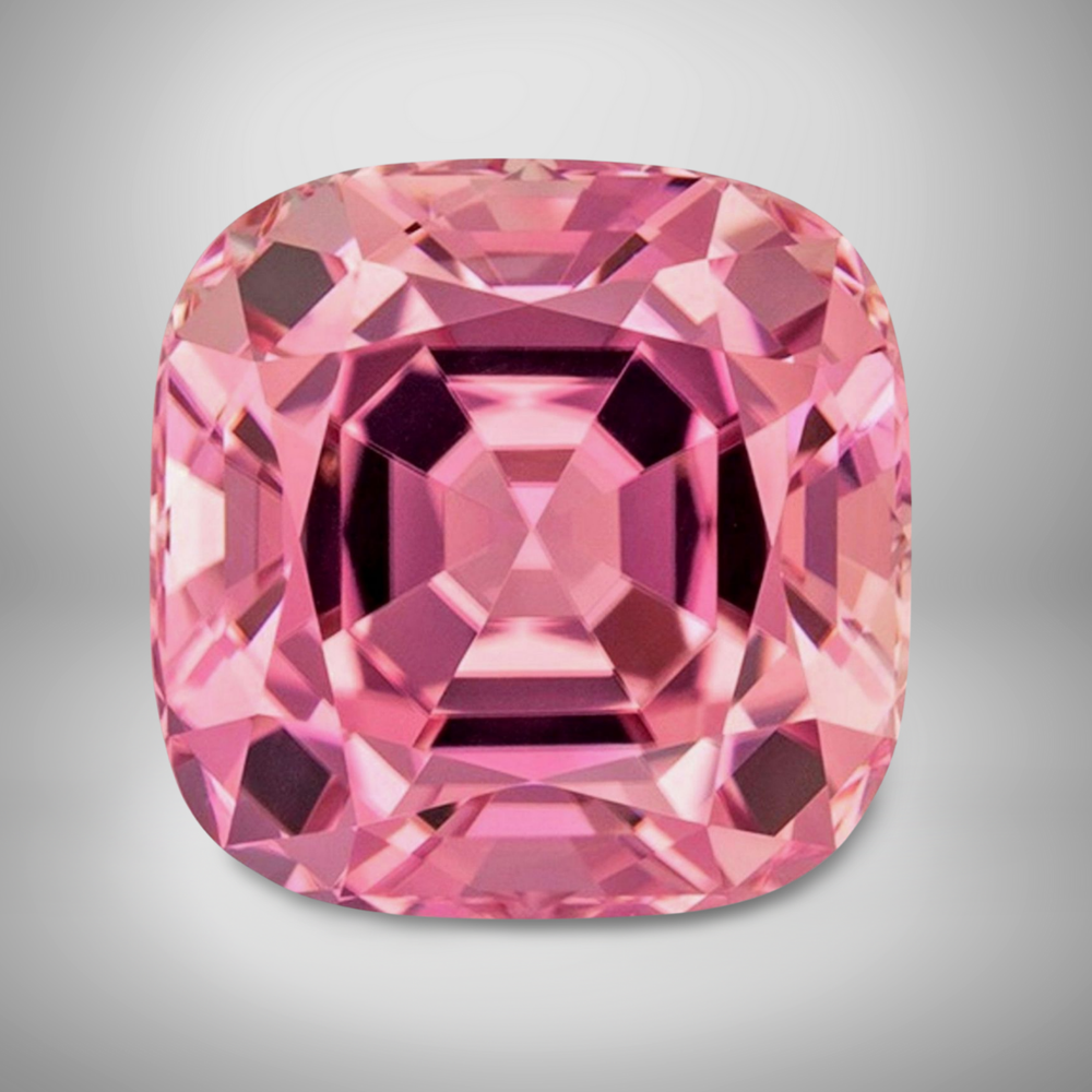 Pink Tourmaline Cushion Cut Loose Gemstone 2 Carats 8mm Sparkling