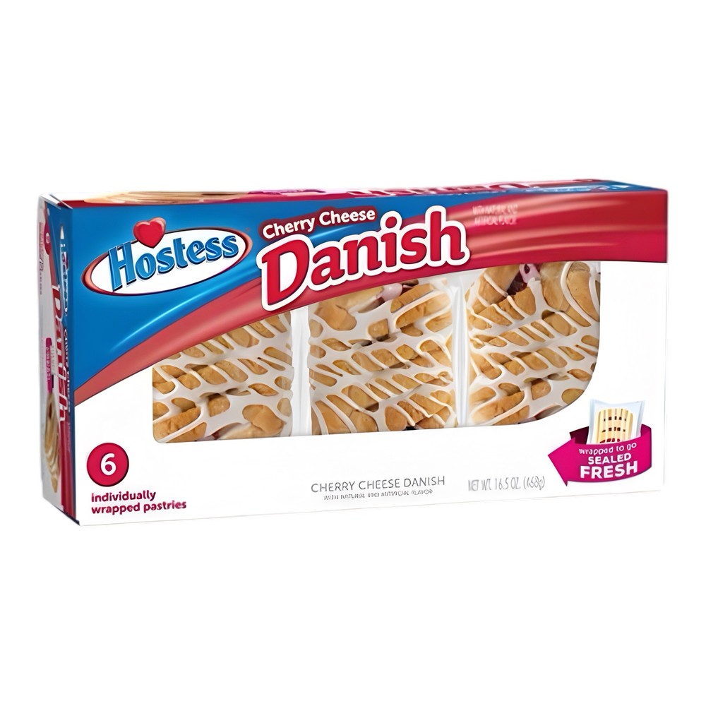 Hostess Cherry Cheese Danish | Individually Packaged | 36 Count Case