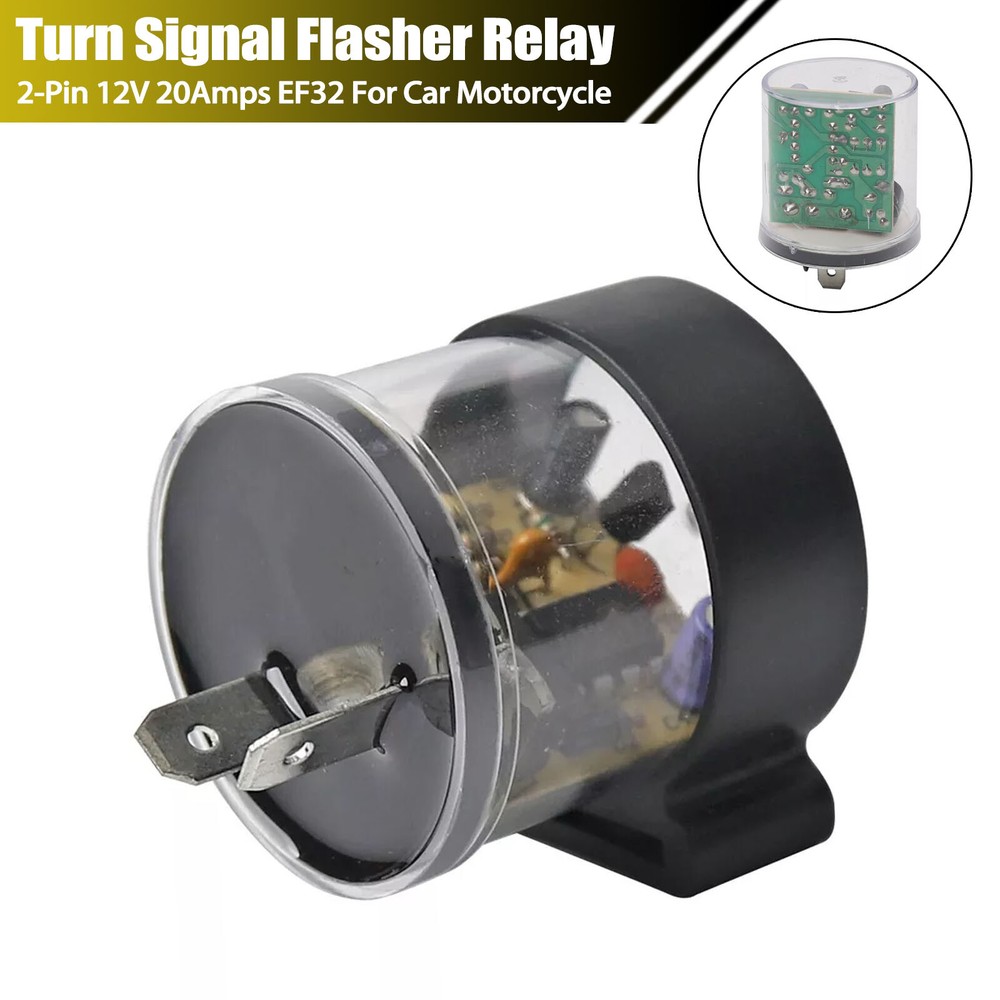 Relé intermitente intermitente intermitente luz LED de señal de giro variable de coche de 12 V 20 amperios 2 pines EF32