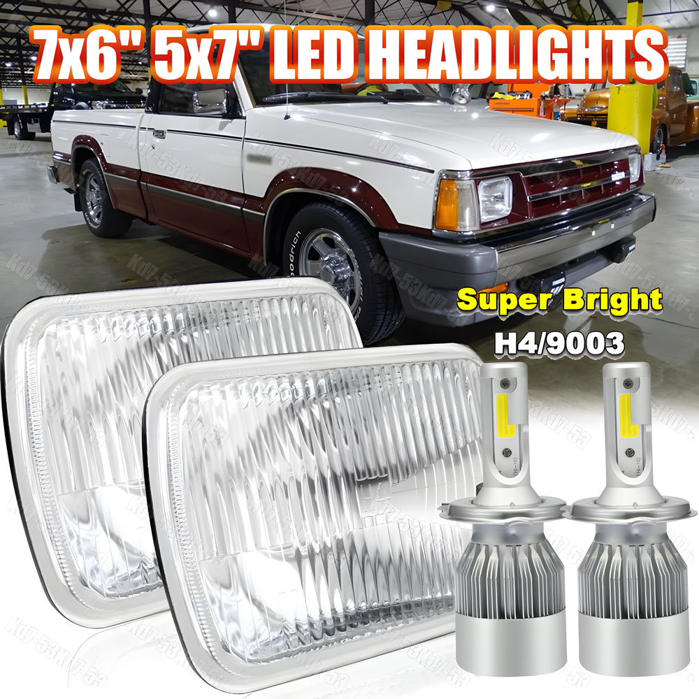 5x7 LED Headlights Hi-Lo DRL for Mazda B2000 B2200 B2600 1986-1991