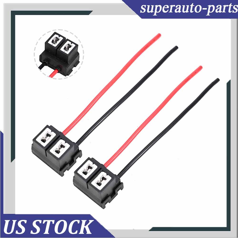 2PCS 12V Wire Pigtail Female Ceramic H11B Two Harness Head Light Bulb Low Beam