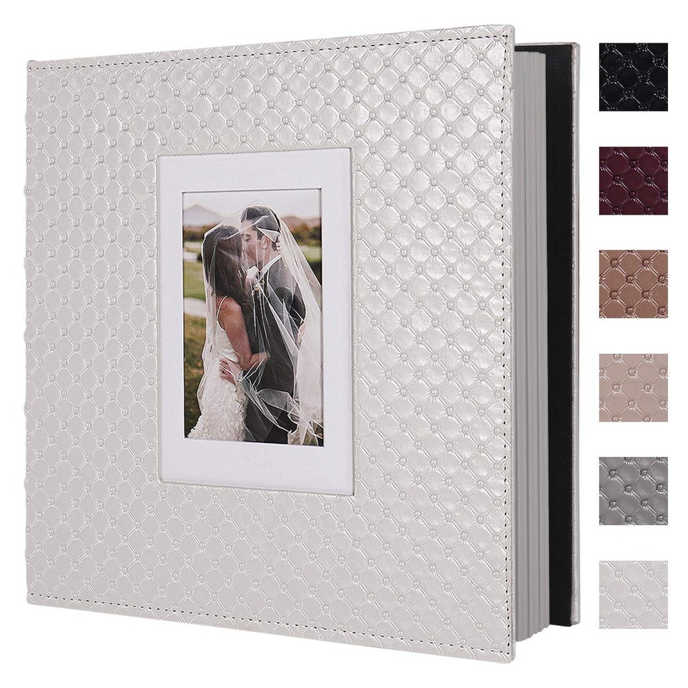 60 Pages DIY Scrap book Photo Album 4x6 5x7 8x10 Pictures PU Leather Cover We...