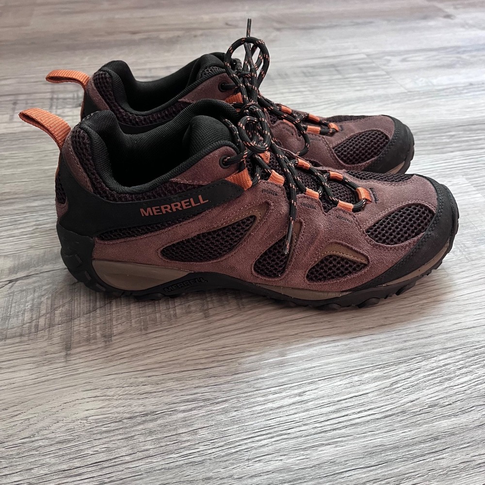 Merrell Men's Yokota 2 Bracken Brown Orange Hiking Shoes Size 8.5 J31275