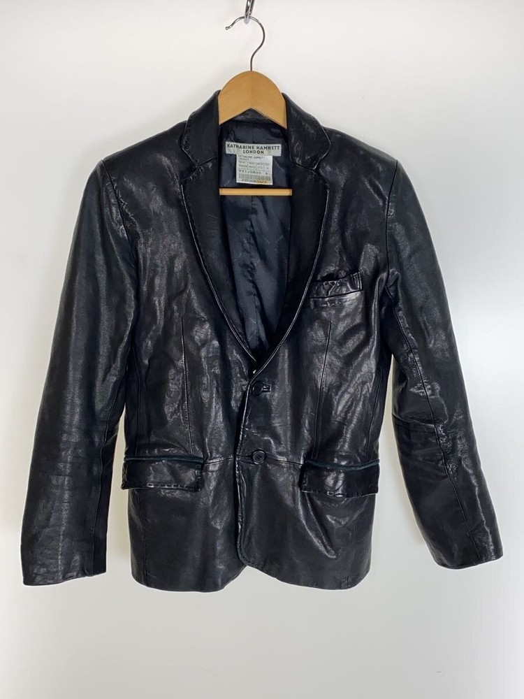 Katharine Hamnett London Leather Jacket Blouson/S/Goat Leather/Blk/Kh10 3464