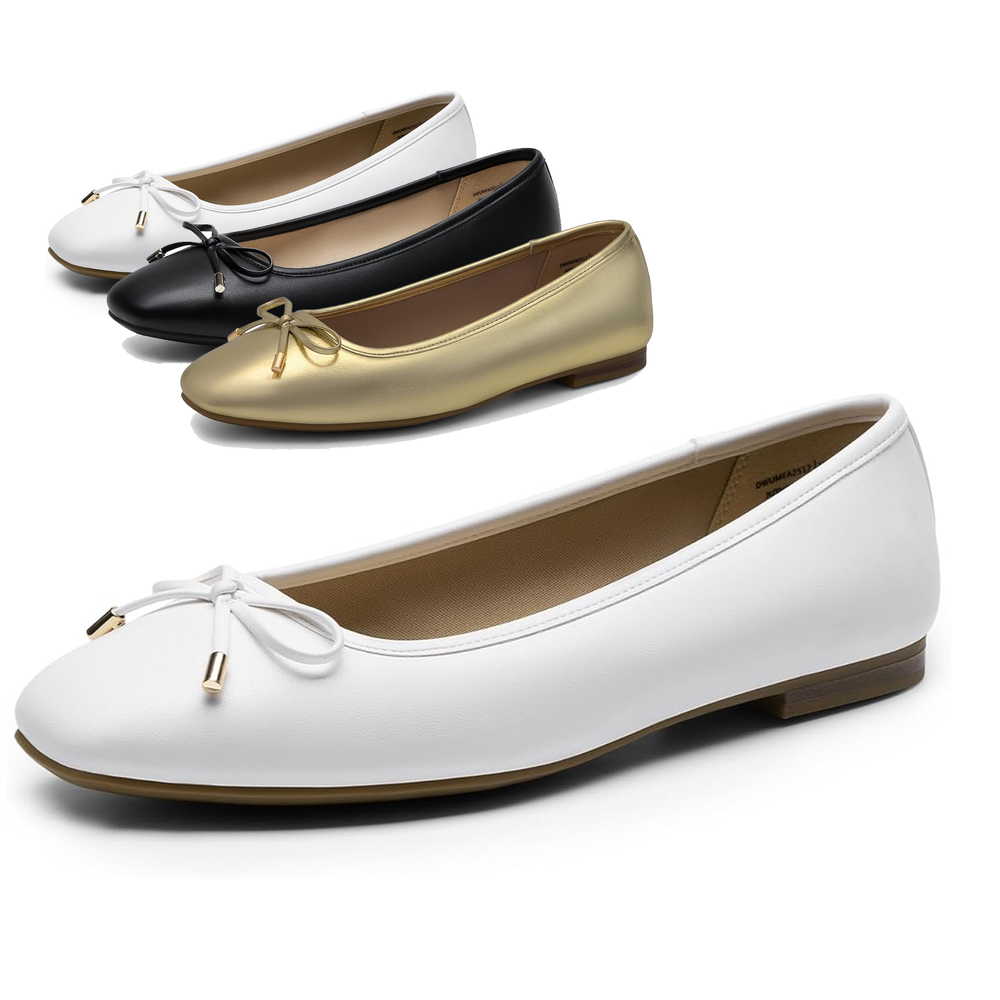 Women Square Toe Ballet Flats Comfortable Casual Ballerina Flat Dress Shoes