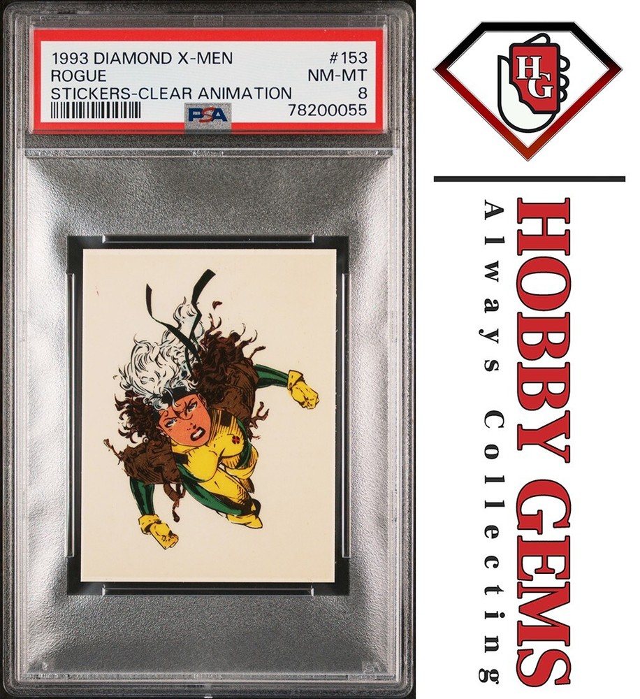 ROGUE PSA 8 1993 Diamond Marvel X-Men Clear Animation Sticker #153